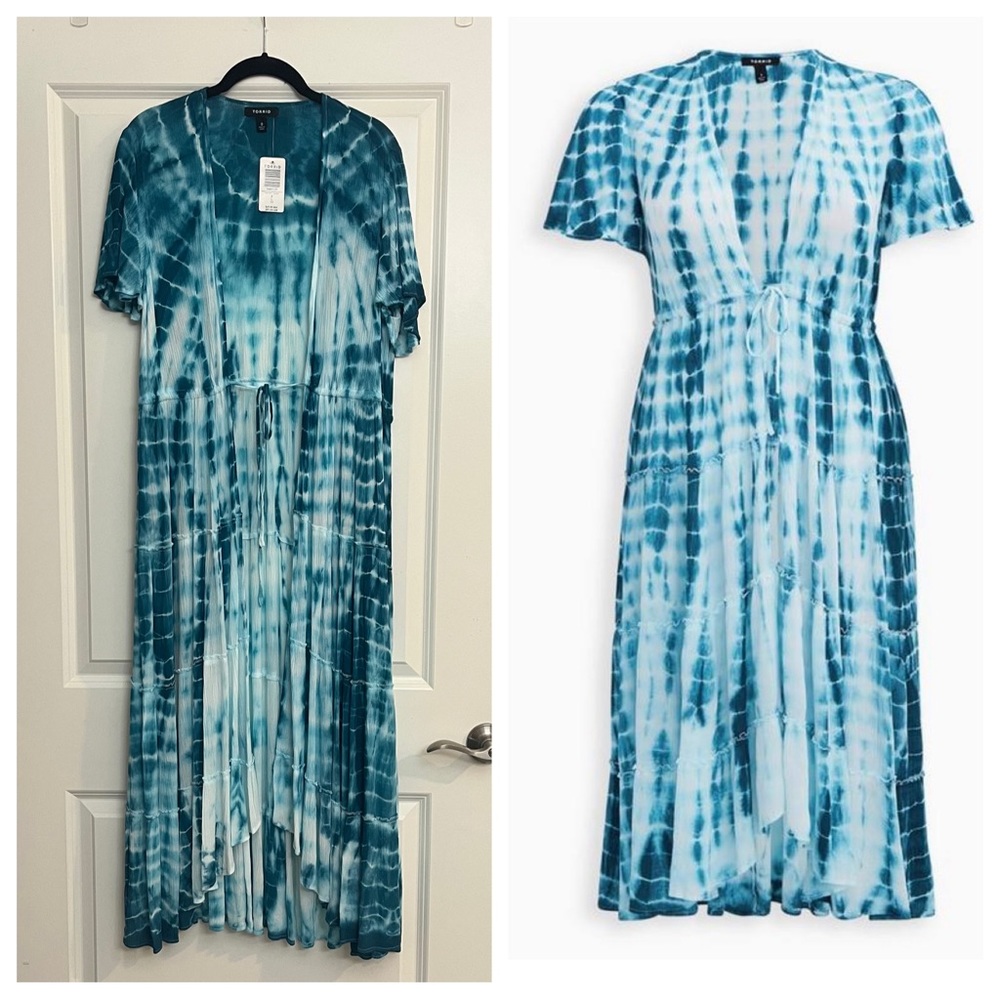 NWT Torrid Tie Dye Gauze Kimono Cover Up Size 0/L/12